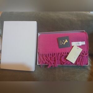 Christina Chiti Pink Wool Scarf